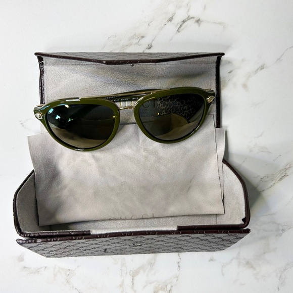 AUTHENTIC Versace Men's Sunglasses 4341 5262/4T - Green Aviator w/ Gold Accents - Picture 11 of 11